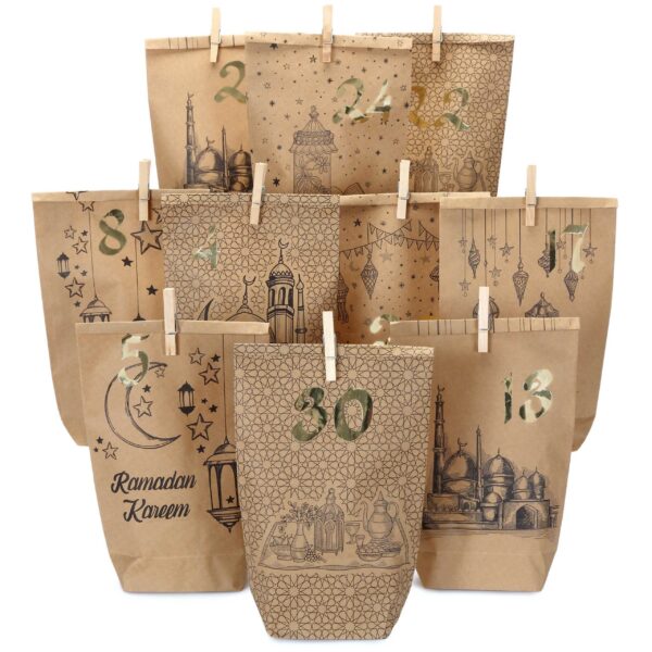 30 bedruckte Tüten zu Ramadan