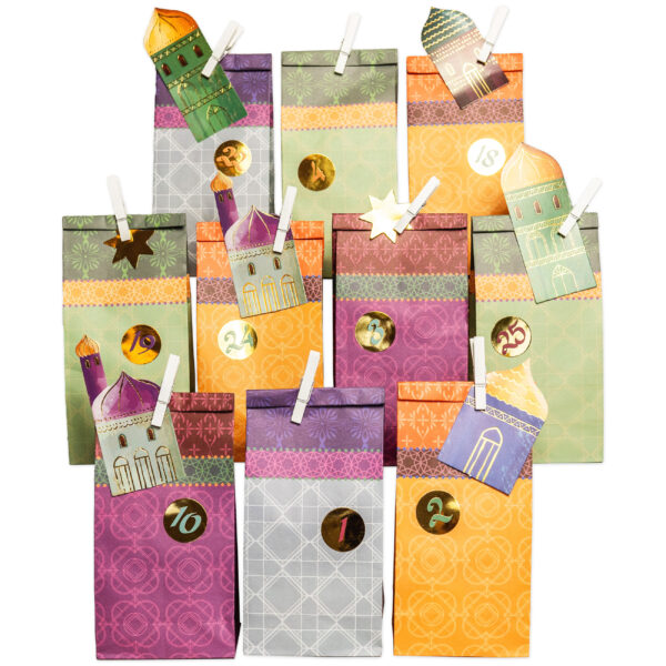 Ramadan Kalender &ndash; lila &ndash; gold