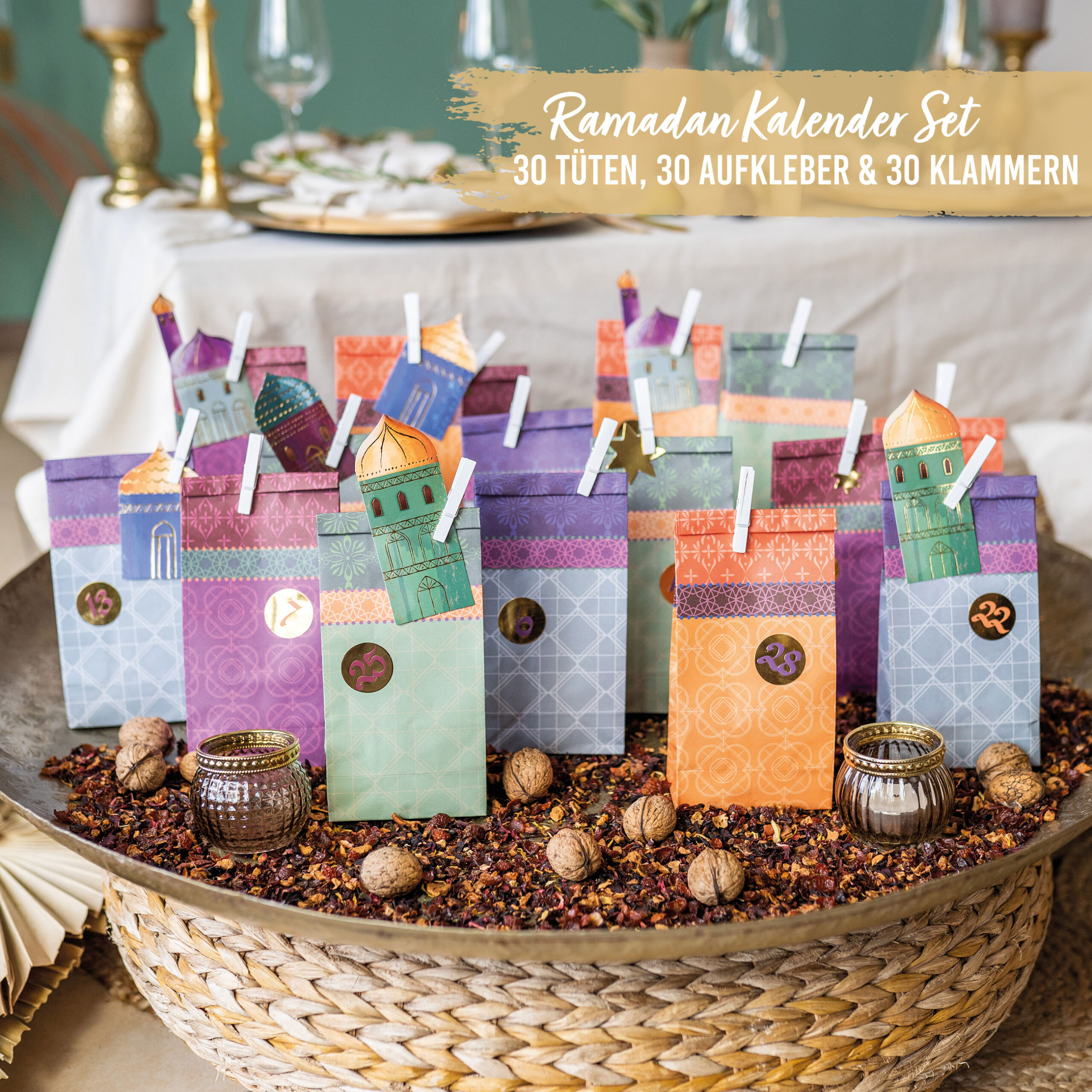 Ramadan Kalender – lila – gold