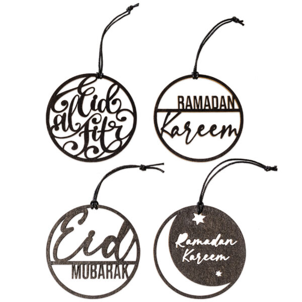 12 Ramadan Holzanh&auml;nger schwarz