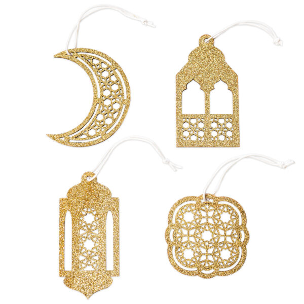 12 Ramadan Holzanhänger gold