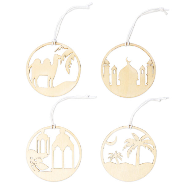 12 Ramadan Holzanhänger natur