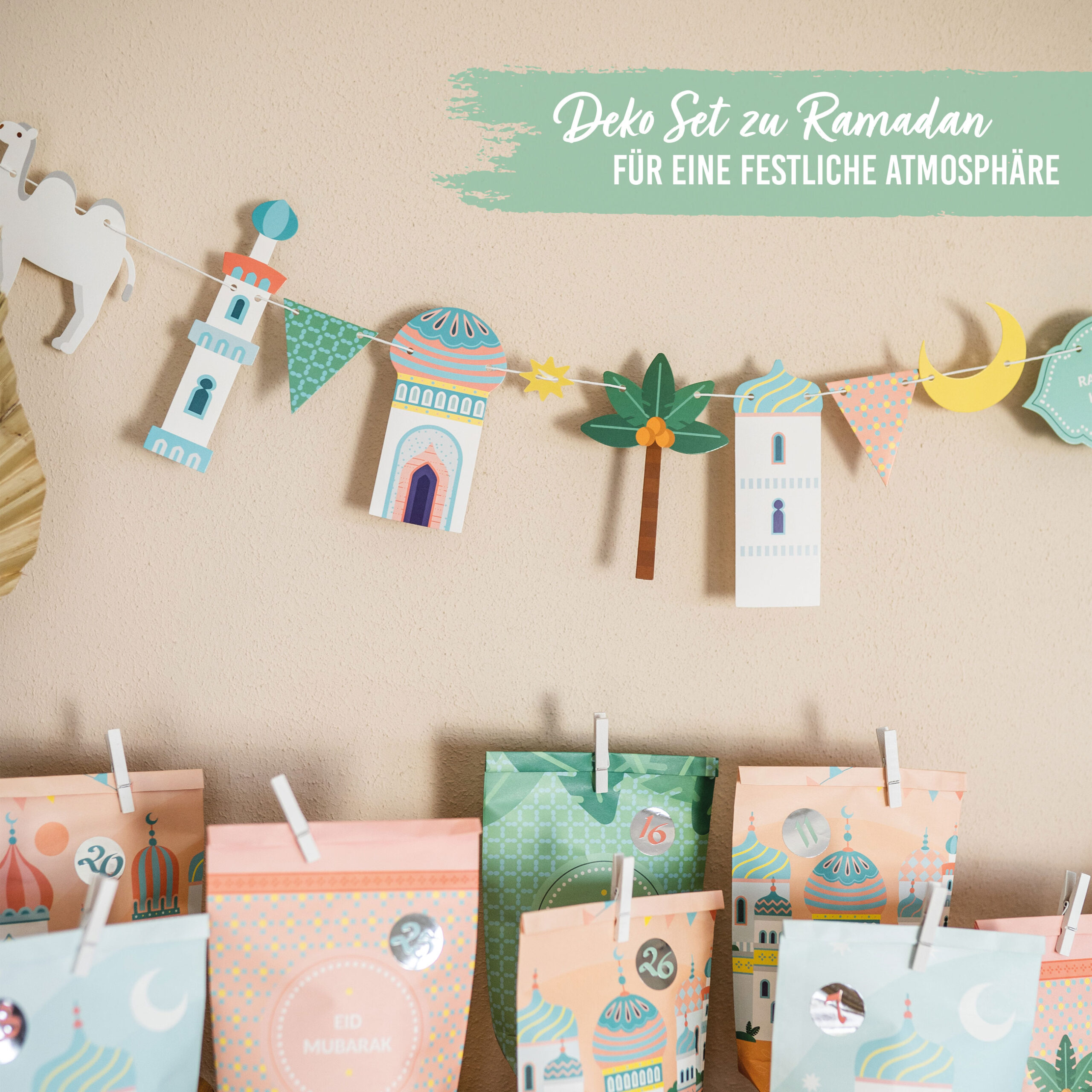Girlande Ramadan – Pastell