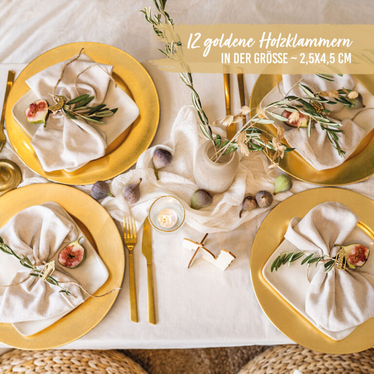 12 Ramadan Motivklammern Holz gold