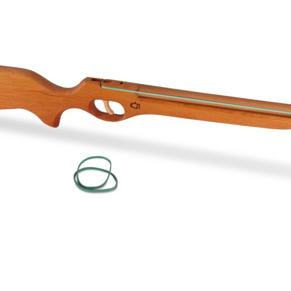 Kinder-Gewehr m Funktion, Erle ge&ouml;lt (schiesst Gummis)