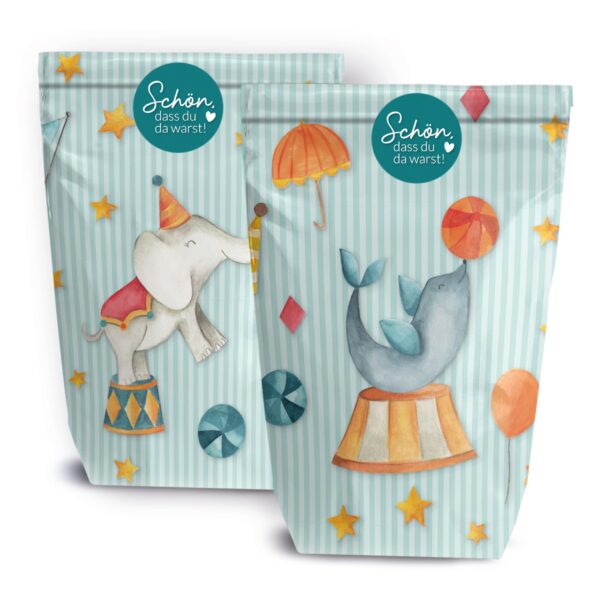 12 Geschenktüten zum Geburtstag – Zirkus
