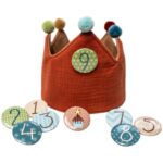 Geburtstagskrone Musselin - Rotbraun