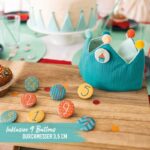 Geburtstagskrone Musselin - Türkis – Bild 6