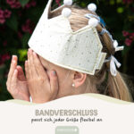 Musselinkrone mit goldenen Akzenten- Beige – Bild 4