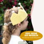 Musselinkrone mit goldenen Akzenten – Gelb – Bild 2