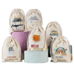 Leinensäckchen - Geburt Wal - 6er