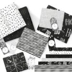 Weihnachtsgeschenkpapier - Schwarz weiß - Set 9
