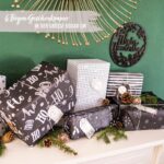Weihnachtsgeschenkpapier - Schwarz weiß - Set 9 – Bild 2