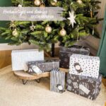 Weihnachtsgeschenkpapier - Schwarz weiß - Set 9 – Bild 6