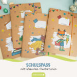4 Mappen mit Gummiband A4 Superhelden Tiere - Set 14
