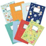 8er Set Heftumschläge - Weltall + Dinos - Set 3