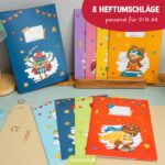 8 Papierheftumschläge DIN A4 – Superhelden Tiere – Bild 2