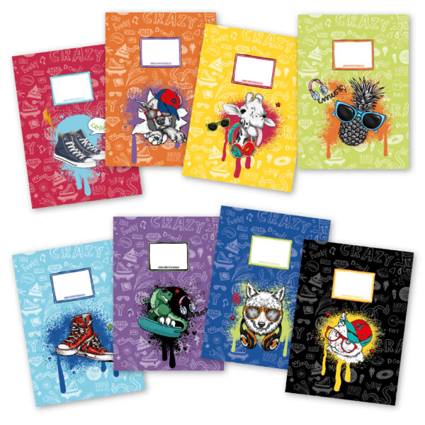8 Papierheftumschläge A4 Graffiti  - Set 18