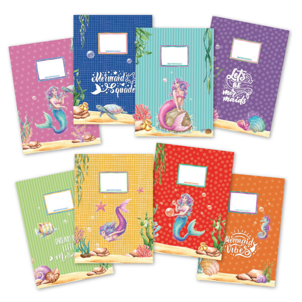 8 Papierheftumschl&auml;ge A4 Meerjungfrauen - Set 20