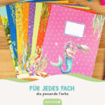 8 Papierheftumschläge A4 Meerjungfrauen - Set 20 – Bild 4