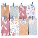 12 Geschenktüten mit Anhängern Einschulung Pastell - Set 3