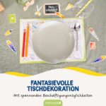 Ausmal Platzsets Schule Aquarell - Set 01 – Bild 3