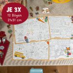 Ausmal Platzsets Schule Superhelden Tiere - Set 02 – Bild 2