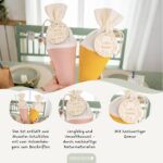 Schultüte Musselin Rosa Gelb mit Holzanhänger Pastell - Set 01 – Bild 2