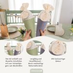 Schultüten Musselin mit Holzanhänger - Blau Mint – Bild 2