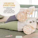 Schultüten Musselin mit Holzanhänger - Blau Mint – Bild 4