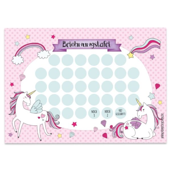 Belohnungstafel Set 7 - Einhorn