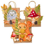 3 Laternen Waldtiere aquarell - Set 6