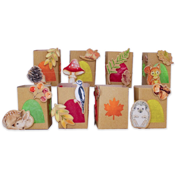 8 Tischlichter Waldtiere aquarell Set 02