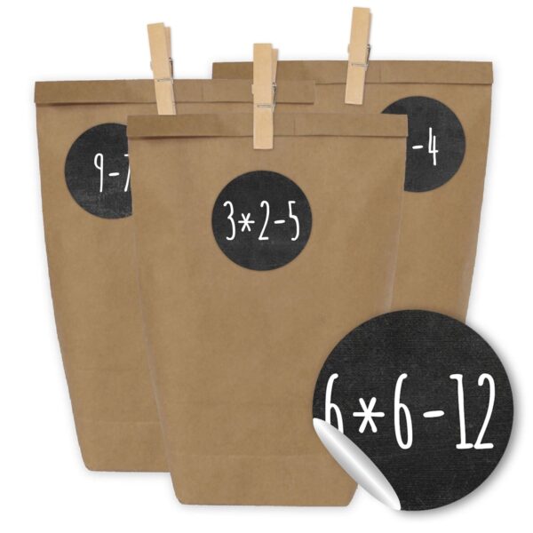 Adventskalender T&uuml;tenset mit Klammern &ndash; Design Nr 68