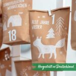 Adventskalender bedruckt – Waldtiere weiss – Bild 4