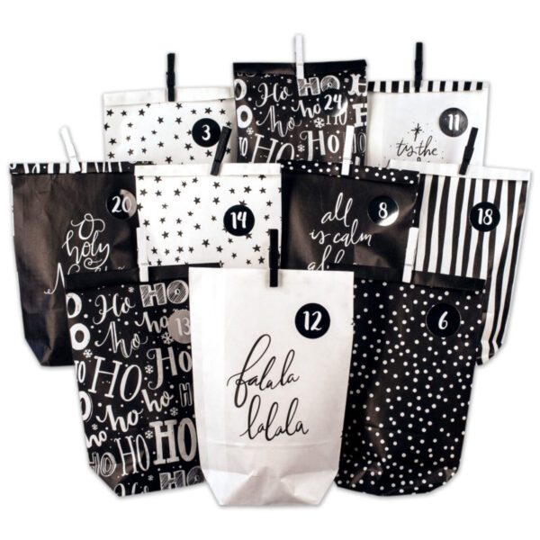 Adventsjalender Holy Night black & white
