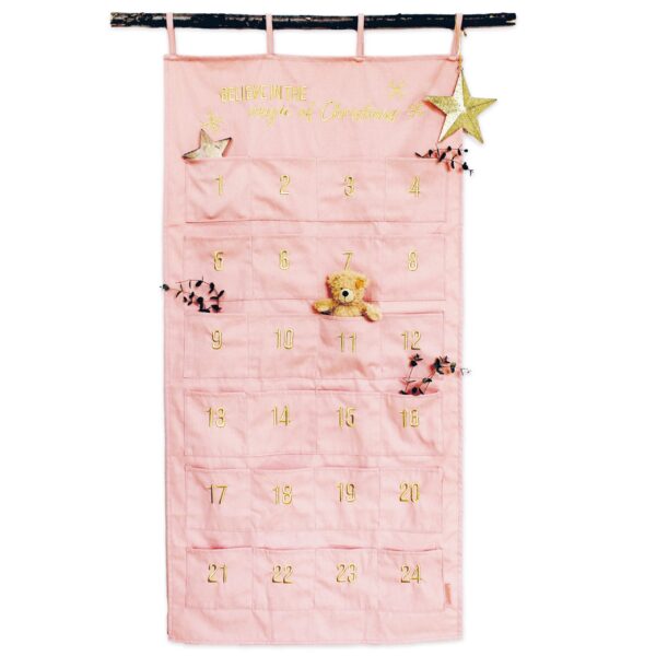 Adventskalender Wandteppich rosa & gold