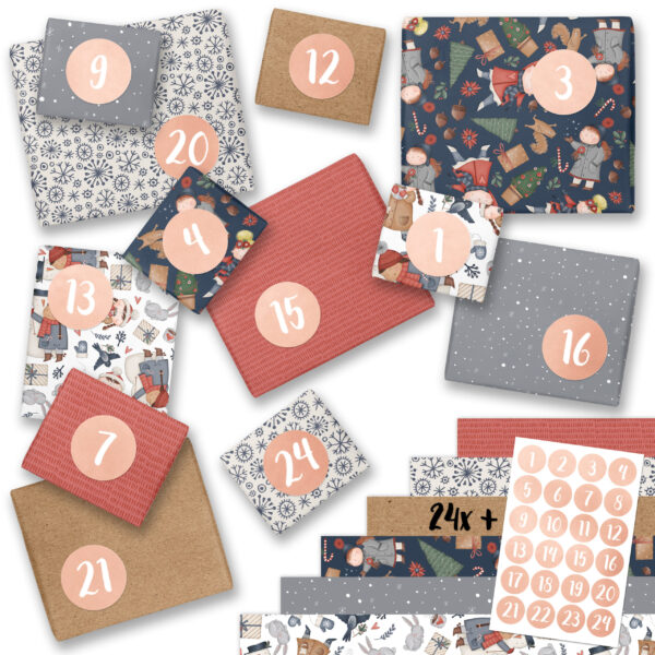 Adventskalender Geschenkpapier Eisläuferin