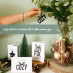 3 Klappkarten mit Holzanhängern - Joyful&Cozy Set 02 – Bild 4
