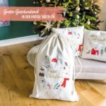Geschenksäckchen zu Weihnachten - Cremefarben bunt – Bild 2