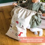 Geschenksäckchen zu Weihnachten - Cremefarben bunt – Bild 3