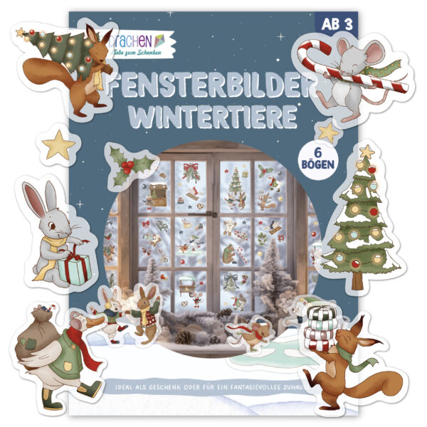 Fensteraufkleber Wintertiere