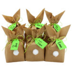 Osterhasen - Tüten mit Pompom - grüne Farbe