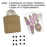 Grosse DIY Osterhasen mit grossen Tüten - orange pink lila – Bild 3