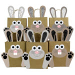 Grosse DIY Osterhasen mit grossen Tüten - schwarz weiss