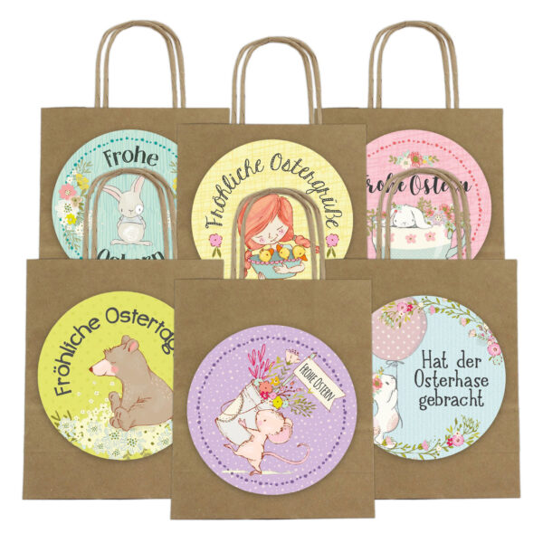 XXL Ostertüten Henkel 5 - braun - pastell