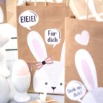 XXL Ostertüten Henkel - mit Hasengesicht schwarz weiß - Set 2 – Bild 5