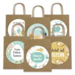 XXL Ostertüten Henkel - braun - Frühling Türkis Set 11