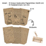 Tüten bedruckt mit Ostermotiv -  Braun - mit schwarzen Motiven – Bild 5