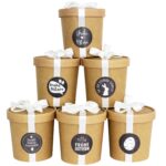 Osterbecher - mit Deckel, Band und Aufklebern - Set 3 Tafel - weisses Band